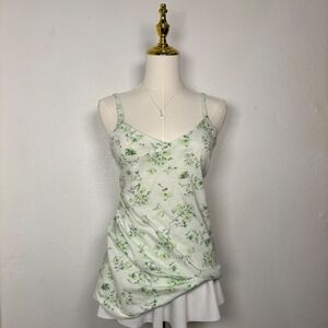 90s vintage granada green floral sleep camisole dainty cottagecore forest fairy